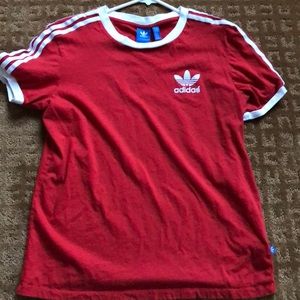 Red adidas shirt